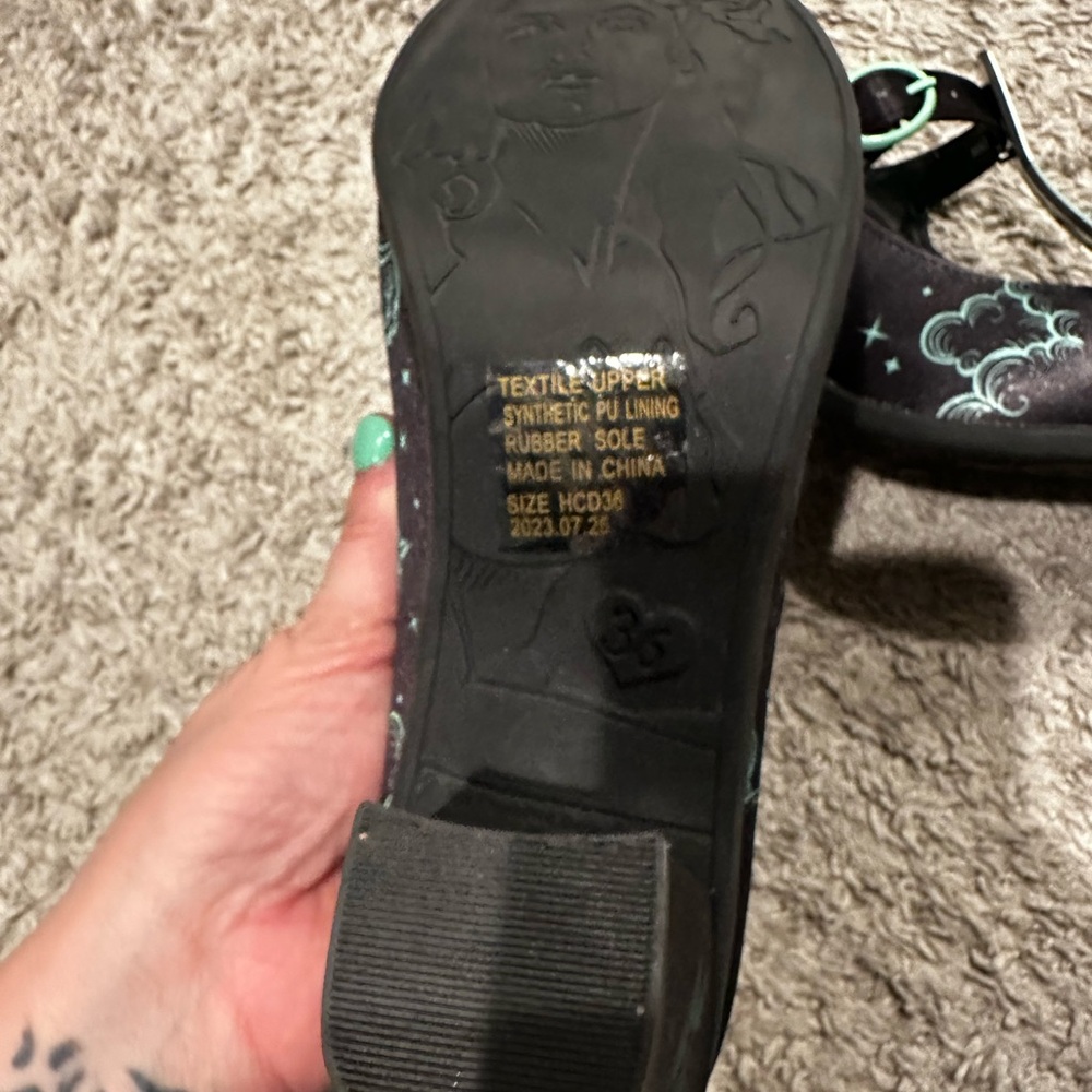 Hot Chocolate Design Ouija Mary Jane Heels Size 36 size 6.5 Spooky Goth Shoes - Picture 7 of 11